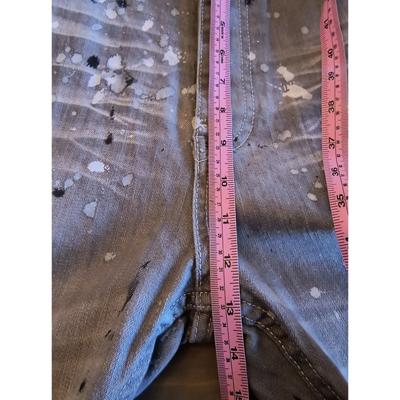 Born Fly Jeans Men's Size 40 Gray Denim Button Fly Straight Leg Paint Splatter - Picture 12 of 16